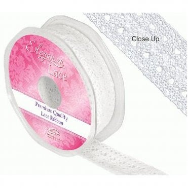 Victorian Lace Ribbon - White No.1 - 27mm x 10M