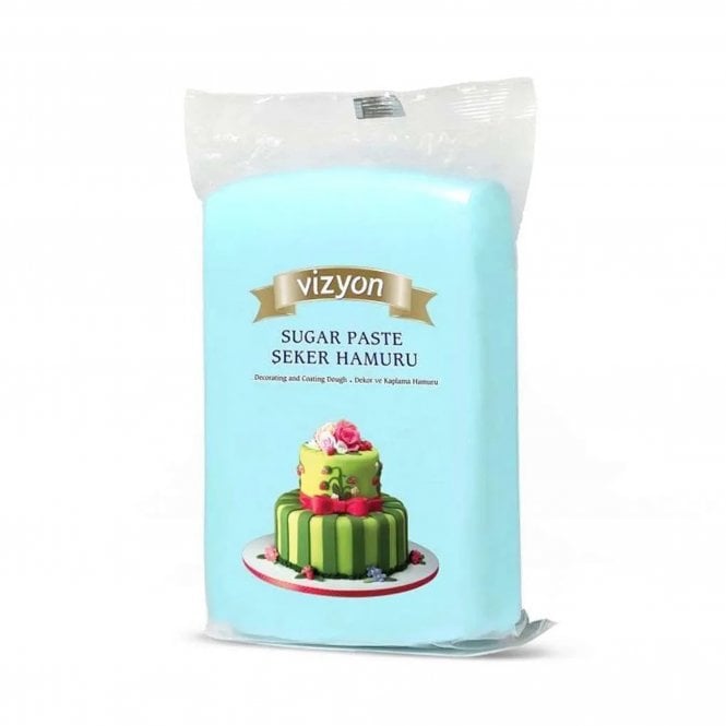 Vizyon Light Blue Premium Sugar Paste Fondant - 1kg