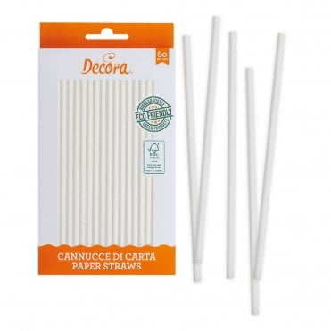 White Paper Bio Straws - Pack of 80 Peices