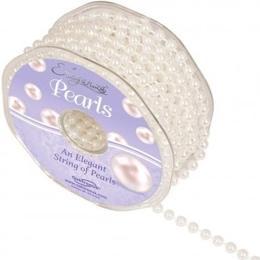 White - Pearl Bead String 10m