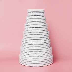 White Round ECO FRIENDLY Corrugated Cake Board Drums 12mm