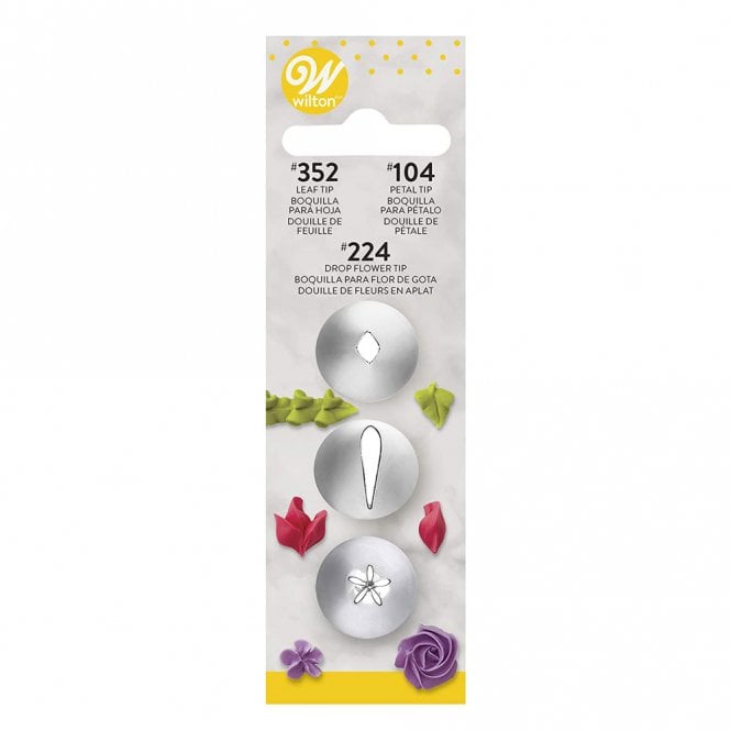 Wilton #104, #352 , #224 Tip Set - Carded