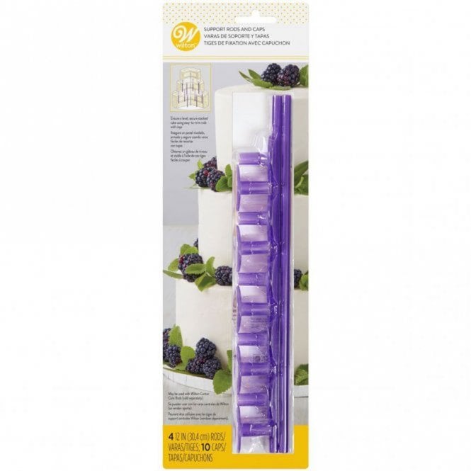 Wilton Plastic Support Rods and Caps - Pack of 14