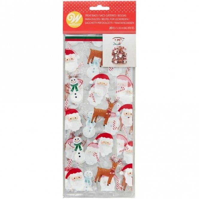 Wilton Santa, Snowman & Reindeer Treat Bags x 20