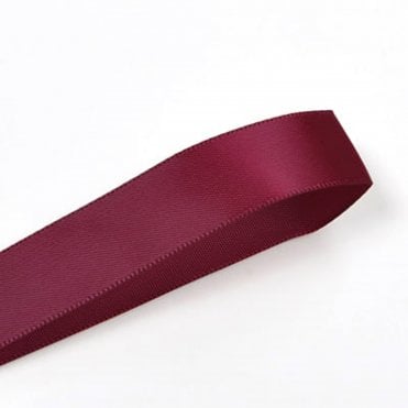 Wine Double-Faced Satin Ribbon - 15mm