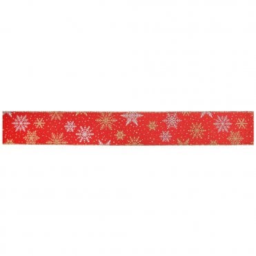 Wired Edge Christmas Snow Flake 63mm x 9.1m Design No.397