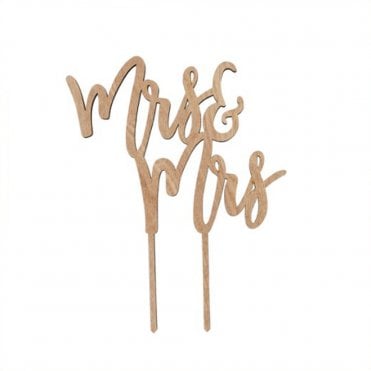 Wooden Cake Topper - MRS & MRS