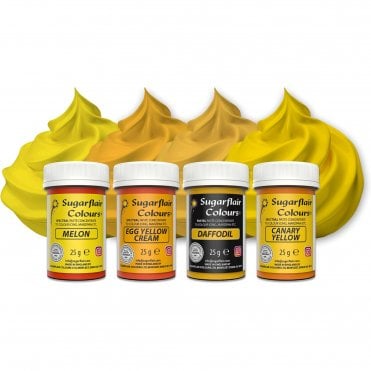 Yellow Mixed Paste Food Colour Set - (4 x 25g Pots)